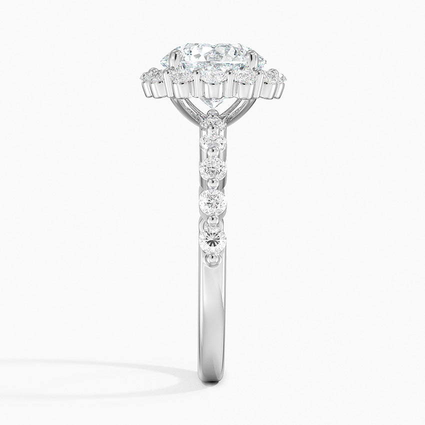 2.50 Karat Halo Tasarım Tektaş Laboratuvar Pırlanta Yüzük 18K -Mirara - Bold Diamonds