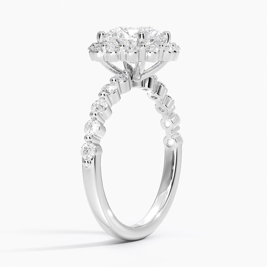 2.50 Karat Halo Tasarım Tektaş Laboratuvar Pırlanta Yüzük 18K -Mirara - Bold Diamonds