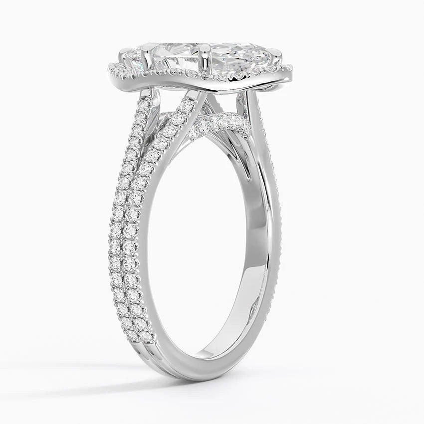 2,50 Karat Marquise Halo Tasarım Tektaş Laboratuvar Pırlanta Yüzük 18K - Aurelia - Bold Diamonds