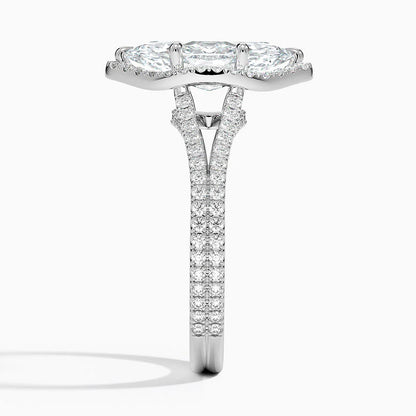2,50 Karat Marquise Halo Tasarım Tektaş Laboratuvar Pırlanta Yüzük 18K - Aurelia - Bold Diamonds