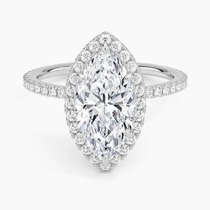 2,50 Karat Marquise Halo Tasarım Tektaş Laboratuvar Pırlanta Yüzük 18K - Celestia - Bold Diamonds