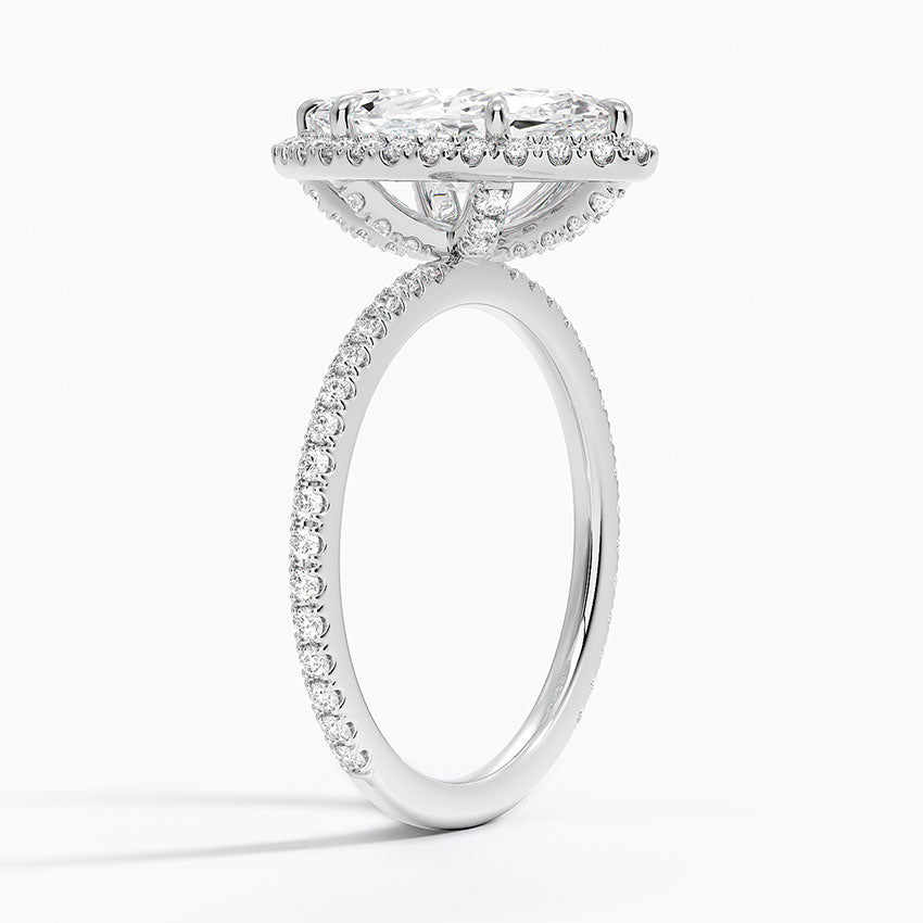 2,50 Karat Marquise Halo Tasarım Tektaş Laboratuvar Pırlanta Yüzük 18K - Celestia - Bold Diamonds