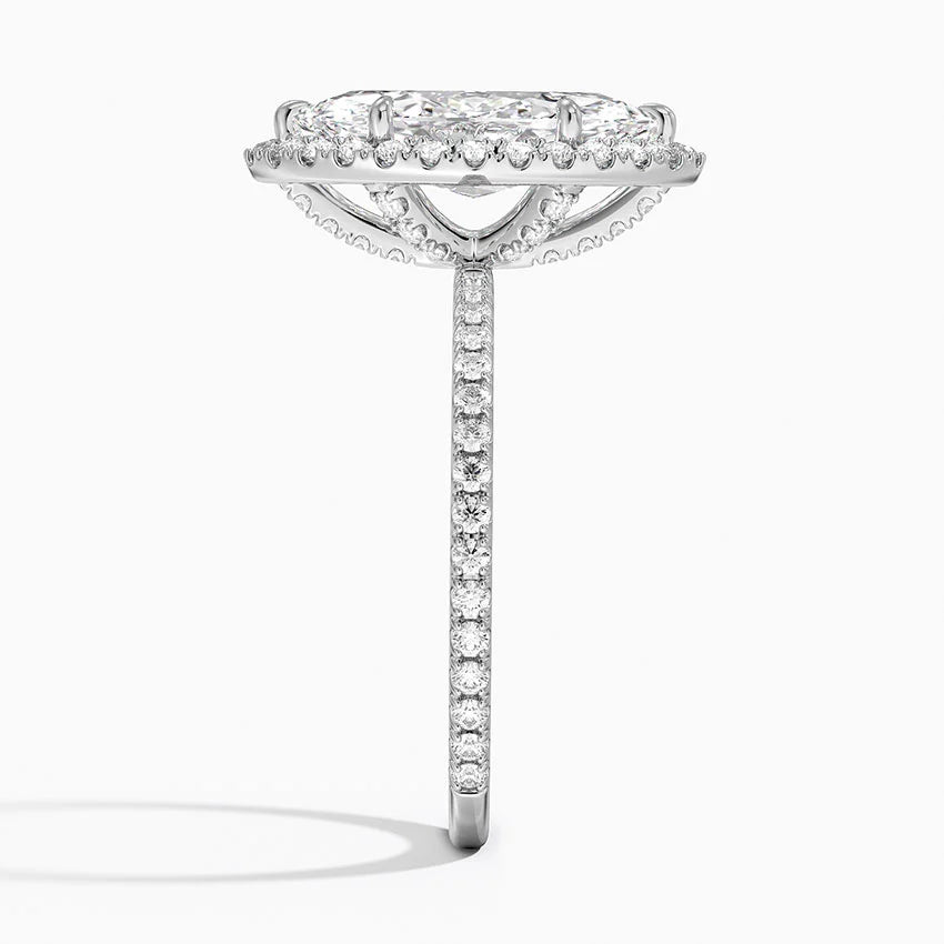 2,50 Karat Marquise Halo Tasarım Tektaş Laboratuvar Pırlanta Yüzük 18K - Celestia - Bold Diamonds