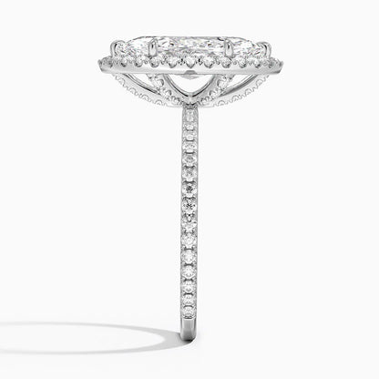 2,50 Karat Marquise Halo Tasarım Tektaş Laboratuvar Pırlanta Yüzük 18K - Celestia - Bold Diamonds