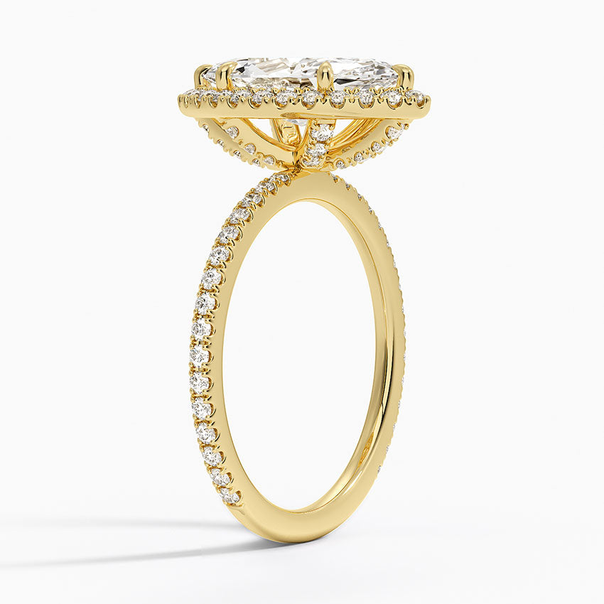 2,50 Karat Marquise Halo Tasarım Tektaş Laboratuvar Pırlanta Yüzük 18K - Celestia - Bold Diamonds