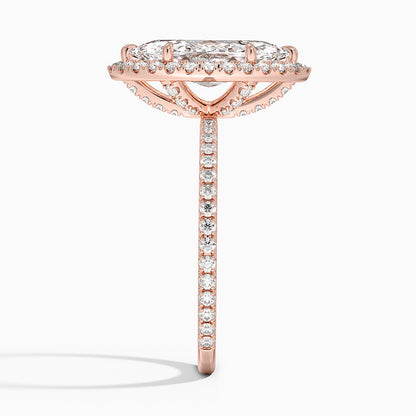 2,50 Karat Marquise Halo Tasarım Tektaş Laboratuvar Pırlanta Yüzük 18K - Celestia - Bold Diamonds