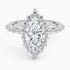 2.50 Karat Marquise Halo Tasarım Tektaş Laboratuvar Pırlanta Yüzük 18K -Mirara - Bold Diamonds