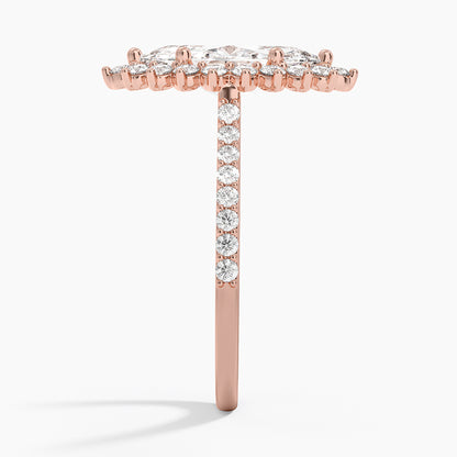 2,50 Karat Marquise Halo Tasarım Tektaş Laboratuvar Pırlanta Yüzük 18K -Seraphina - Bold Diamonds
