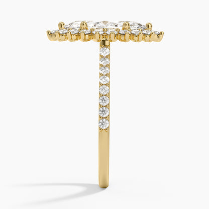 2,50 Karat Marquise Halo Tasarım Tektaş Laboratuvar Pırlanta Yüzük 18K -Seraphina - Bold Diamonds
