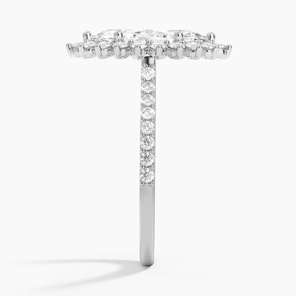 2,50 Karat Marquise Halo Tasarım Tektaş Laboratuvar Pırlanta Yüzük 18K -Seraphina - Bold Diamonds