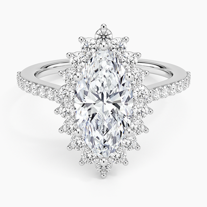 2,50 Karat Marquise Halo Tasarım Tektaş Laboratuvar Pırlanta Yüzük 18K -Seraphina - Bold Diamonds