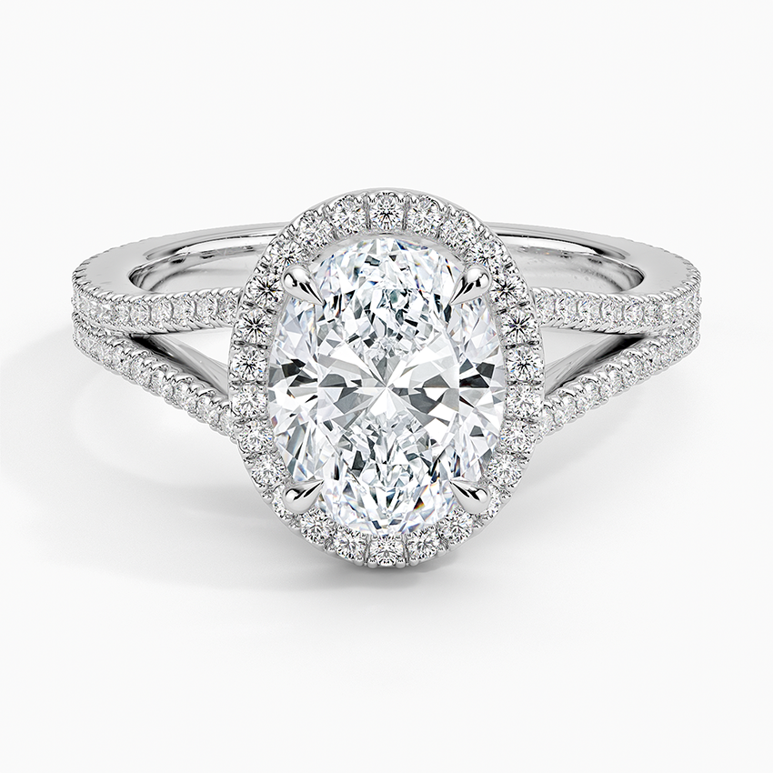 2,50 Karat Oval Halo Tasarım Tektaş Laboratuvar Pırlanta Yüzük 18K - Aurelia - Bold Diamonds