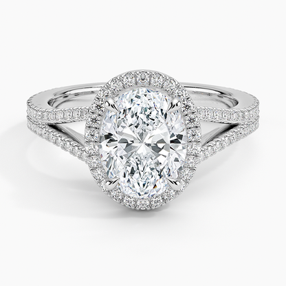 2,50 Karat Oval Halo Tasarım Tektaş Laboratuvar Pırlanta Yüzük 18K - Aurelia - Bold Diamonds