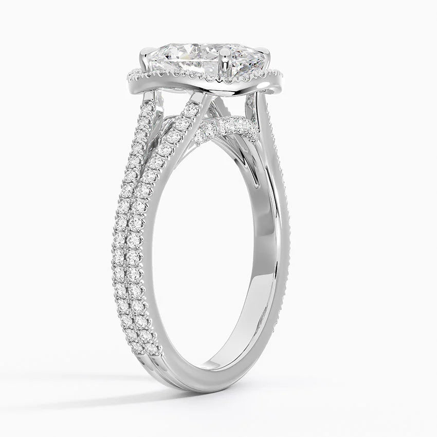 2,50 Karat Oval Halo Tasarım Tektaş Laboratuvar Pırlanta Yüzük 18K - Aurelia - Bold Diamonds