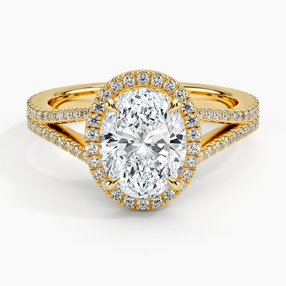 2,50 Karat Oval Halo Tasarım Tektaş Laboratuvar Pırlanta Yüzük 18K - Aurelia - Bold Diamonds