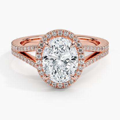2,50 Karat Oval Halo Tasarım Tektaş Laboratuvar Pırlanta Yüzük 18K - Aurelia - Bold Diamonds