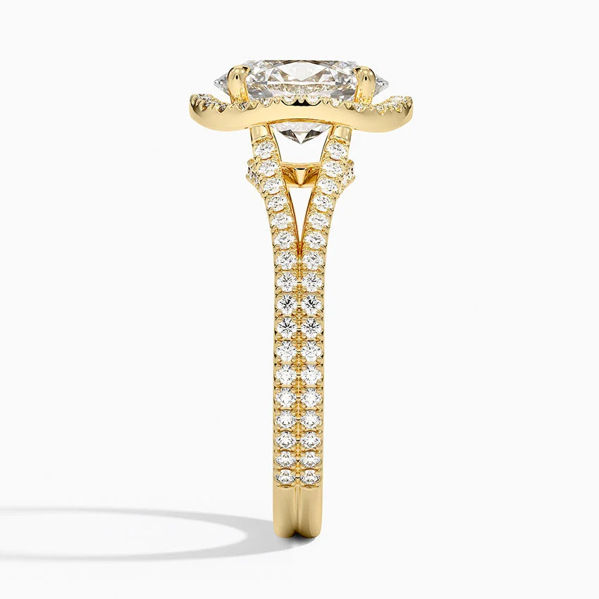 2,50 Karat Oval Halo Tasarım Tektaş Laboratuvar Pırlanta Yüzük 18K - Aurelia - Bold Diamonds