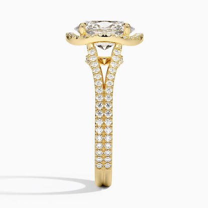 2,50 Karat Oval Halo Tasarım Tektaş Laboratuvar Pırlanta Yüzük 18K - Aurelia - Bold Diamonds