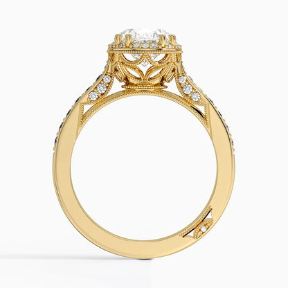 2.50 Karat Oval Halo Tasarım Tektaş Laboratuvar Pırlanta Yüzük  18K -Clarella - Bold Diamonds
