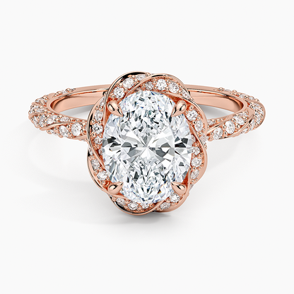 2.50 Karat Oval Halo Tasarım Tektaş Laboratuvar Pırlanta Yüzük  18k -Elyra - Bold Diamonds
