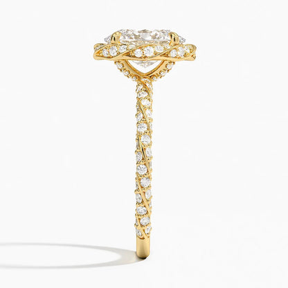 2.50 Karat Oval Halo Tasarım Tektaş Laboratuvar Pırlanta Yüzük  18k -Elyra - Bold Diamonds
