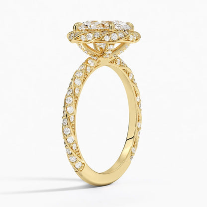 2.50 Karat Oval Halo Tasarım Tektaş Laboratuvar Pırlanta Yüzük  18k -Elyra - Bold Diamonds