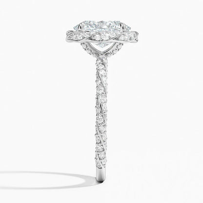 2.50 Karat Oval Halo Tasarım Tektaş Laboratuvar Pırlanta Yüzük  18k -Elyra - Bold Diamonds