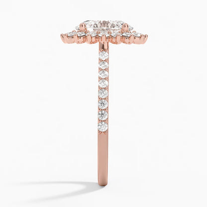 2,50 Karat Oval Halo Tasarım Tektaş Laboratuvar Pırlanta Yüzük 18K -Seraphina - Bold Diamonds