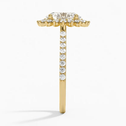 2,50 Karat Oval Halo Tasarım Tektaş Laboratuvar Pırlanta Yüzük 18K -Seraphina - Bold Diamonds