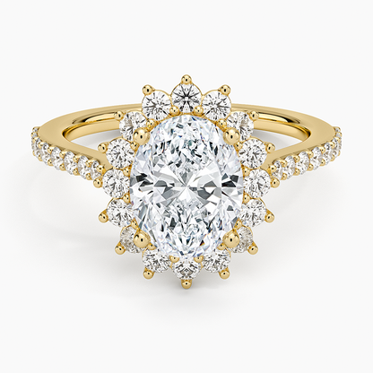 2,50 Karat Oval Halo Tasarım Tektaş Laboratuvar Pırlanta Yüzük 18K -Seraphina - Bold Diamonds