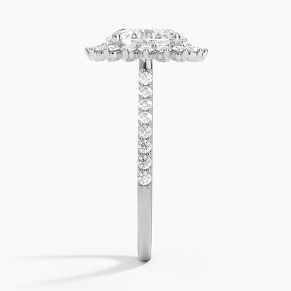 2,50 Karat Oval Halo Tasarım Tektaş Laboratuvar Pırlanta Yüzük 18K -Seraphina - Bold Diamonds