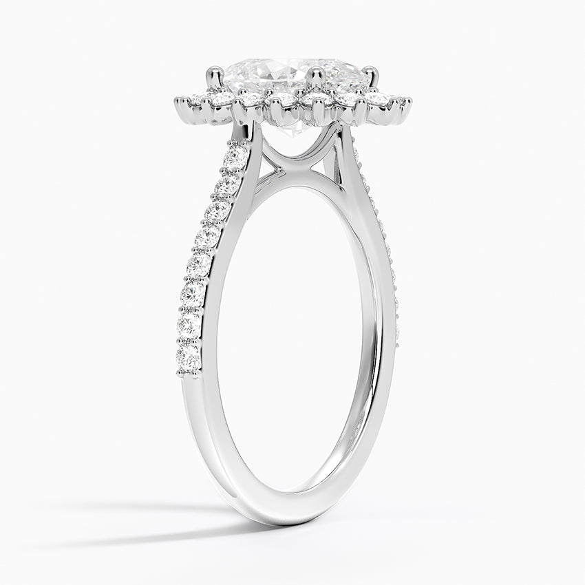 2,50 Karat Oval Halo Tasarım Tektaş Laboratuvar Pırlanta Yüzük 18K -Seraphina - Bold Diamonds