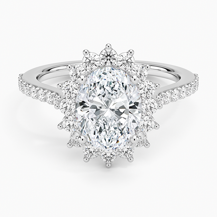 2,50 Karat Oval Halo Tasarım Tektaş Laboratuvar Pırlanta Yüzük 18K -Seraphina - Bold Diamonds