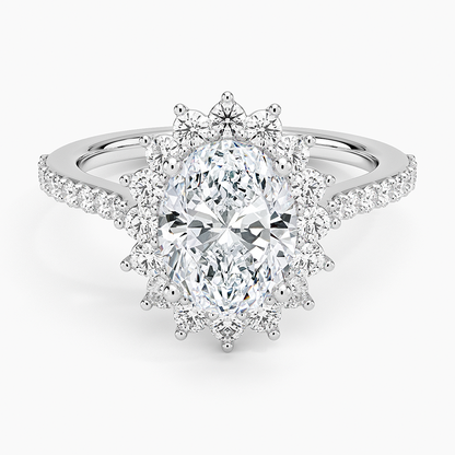 2,50 Karat Oval Halo Tasarım Tektaş Laboratuvar Pırlanta Yüzük 18K -Seraphina - Bold Diamonds
