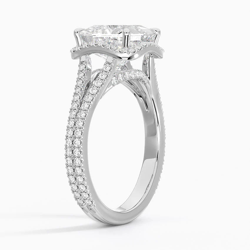 2,50 Karat Prenses Halo Tasarım Tektaş Laboratuvar Pırlanta Yüzük 18K - Aurelia - Bold Diamonds