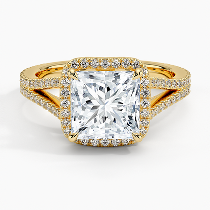 2,50 Karat Prenses Halo Tasarım Tektaş Laboratuvar Pırlanta Yüzük 18K - Aurelia - Bold Diamonds