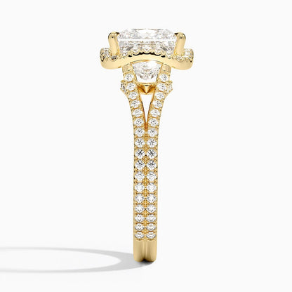 2,50 Karat Prenses Halo Tasarım Tektaş Laboratuvar Pırlanta Yüzük 18K - Aurelia - Bold Diamonds