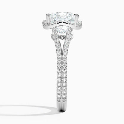 2,50 Karat Prenses Halo Tasarım Tektaş Laboratuvar Pırlanta Yüzük 18K - Aurelia - Bold Diamonds