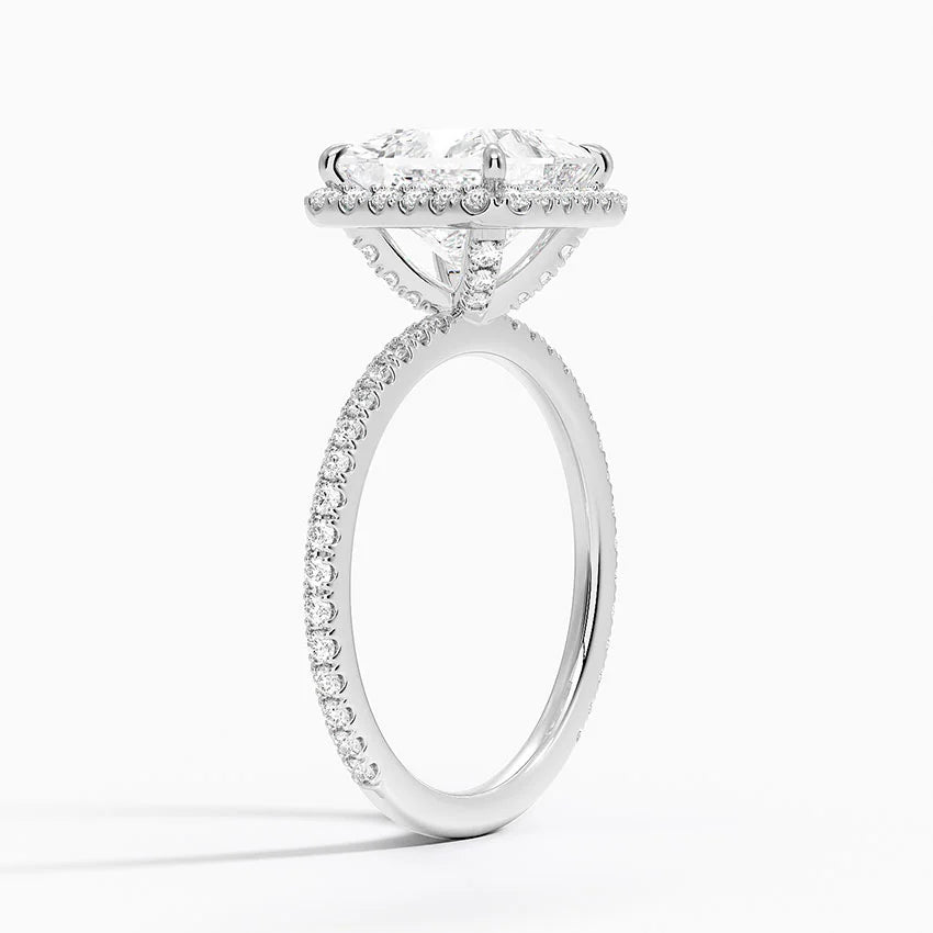 2,50 Karat Prenses Halo Tasarım Tektaş Laboratuvar Pırlanta Yüzük 18K - Celestia - Bold Diamonds