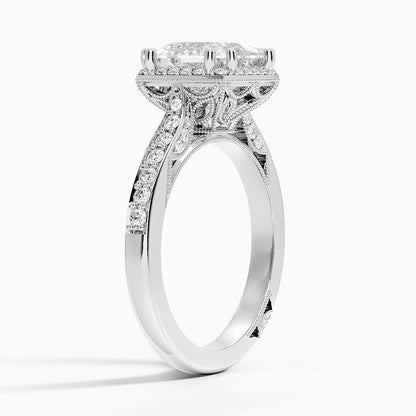 2.50 Karat Prenses Halo Tasarım Tektaş Laboratuvar Pırlanta Yüzük 18K  -Clarella - Bold Diamonds