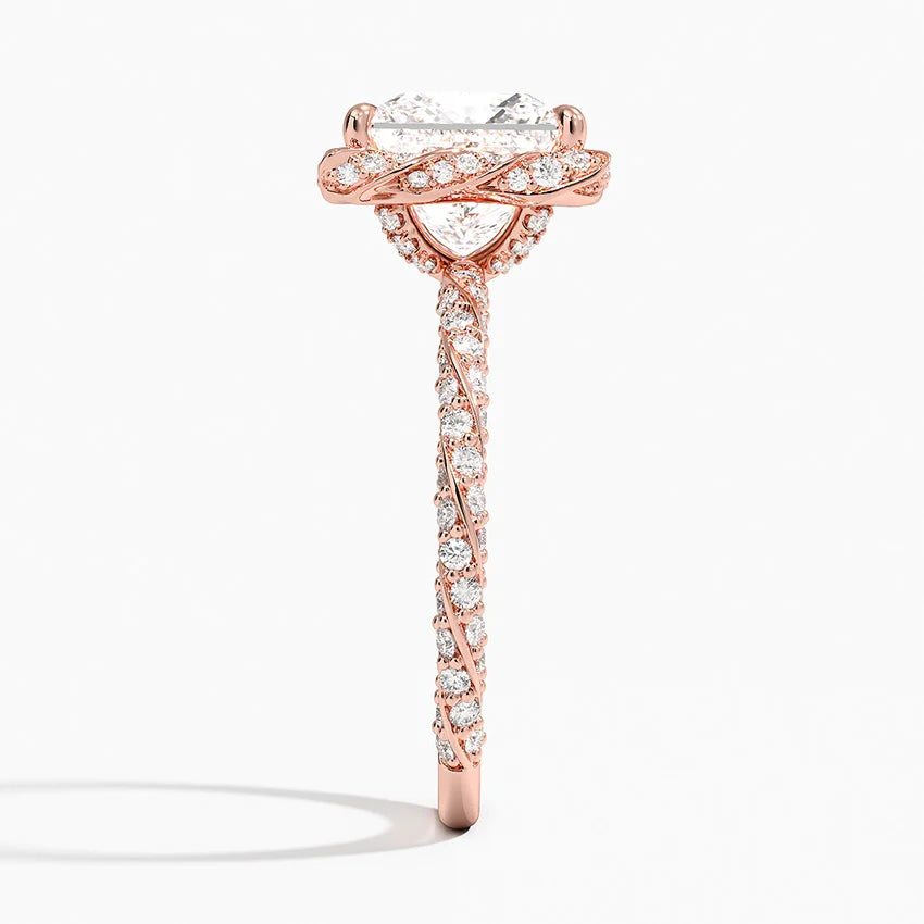 2.50 Karat Prenses Halo Tasarım Tektaş Laboratuvar Pırlanta Yüzük 18k  -Elyra - Bold Diamonds