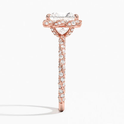 2.50 Karat Prenses Halo Tasarım Tektaş Laboratuvar Pırlanta Yüzük 18k  -Elyra - Bold Diamonds