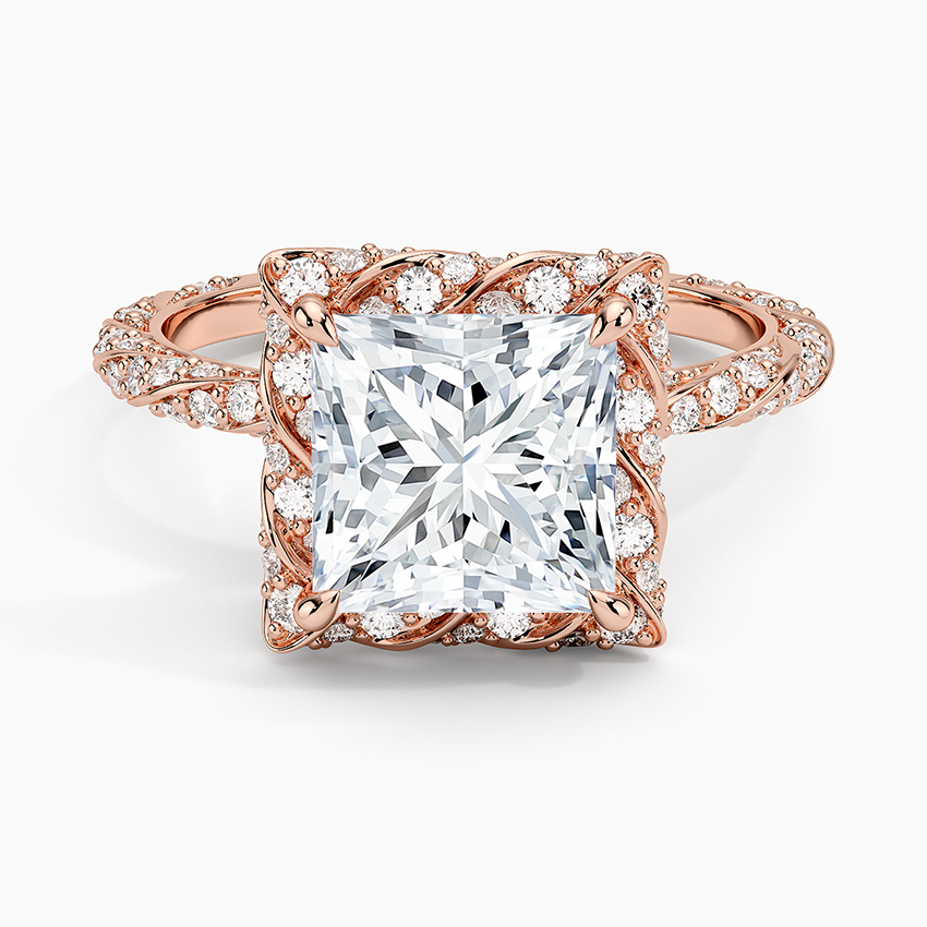 2.50 Karat Prenses Halo Tasarım Tektaş Laboratuvar Pırlanta Yüzük 18k  -Elyra - Bold Diamonds