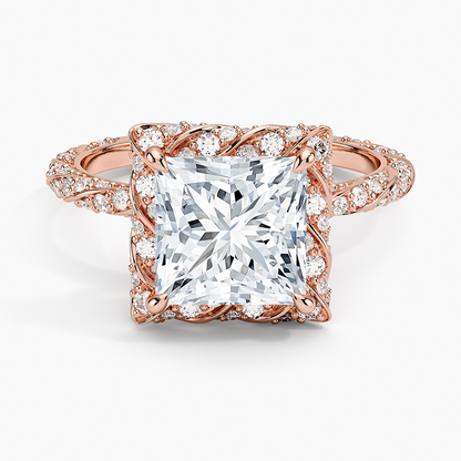 2.50 Karat Prenses Halo Tasarım Tektaş Laboratuvar Pırlanta Yüzük 18k  -Elyra - Bold Diamonds