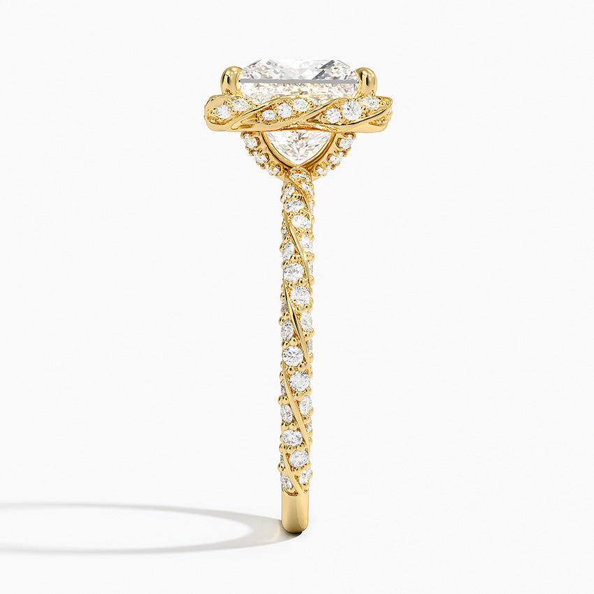 2.50 Karat Prenses Halo Tasarım Tektaş Laboratuvar Pırlanta Yüzük 18k  -Elyra - Bold Diamonds