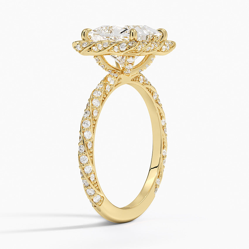2.50 Karat Prenses Halo Tasarım Tektaş Laboratuvar Pırlanta Yüzük 18k  -Elyra - Bold Diamonds