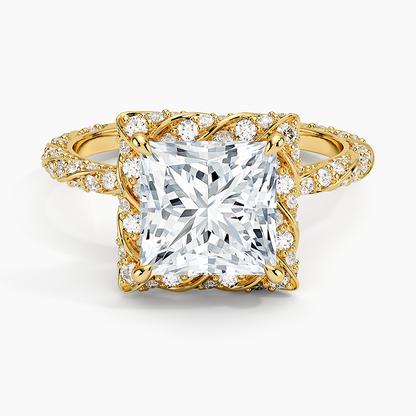 2.50 Karat Prenses Halo Tasarım Tektaş Laboratuvar Pırlanta Yüzük 18k  -Elyra - Bold Diamonds