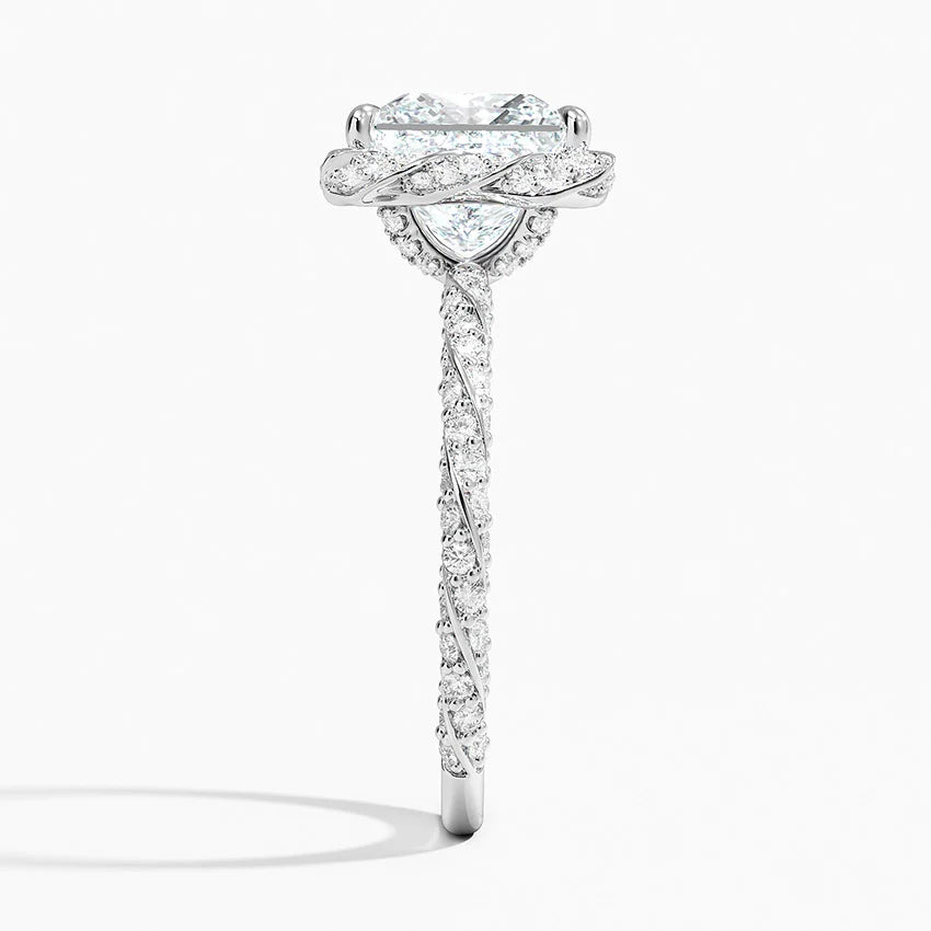 2.50 Karat Prenses Halo Tasarım Tektaş Laboratuvar Pırlanta Yüzük 18k  -Elyra - Bold Diamonds