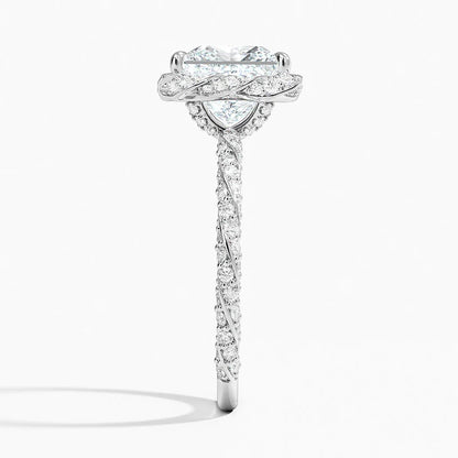 2.50 Karat Prenses Halo Tasarım Tektaş Laboratuvar Pırlanta Yüzük 18k  -Elyra - Bold Diamonds