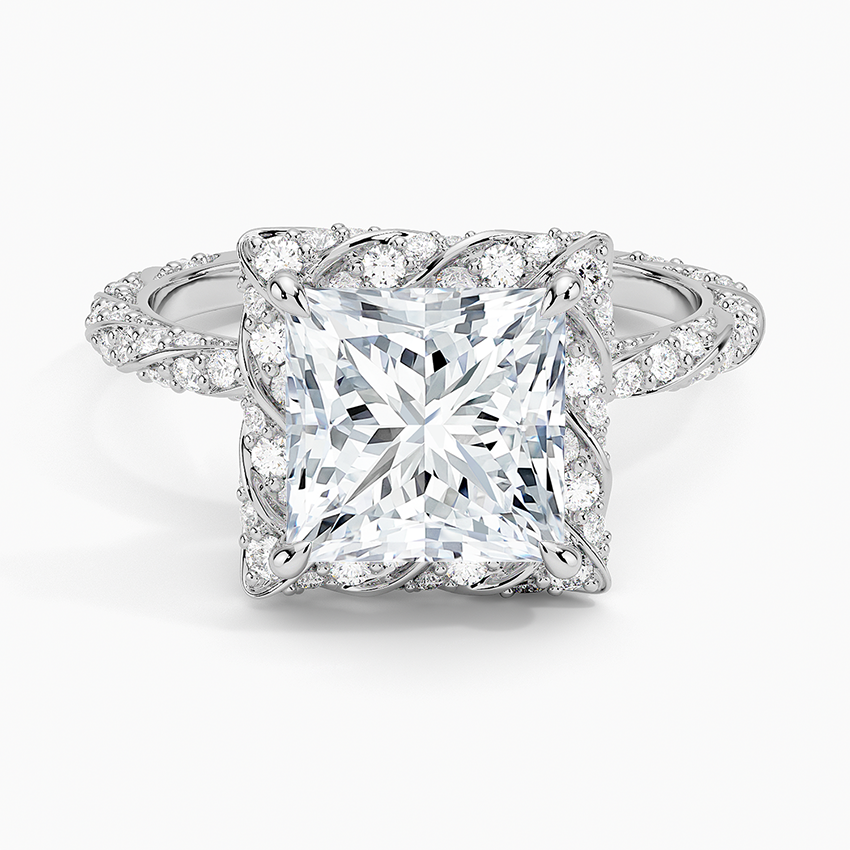 2.50 Karat Prenses Halo Tasarım Tektaş Laboratuvar Pırlanta Yüzük 18k  -Elyra - Bold Diamonds